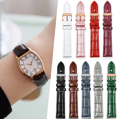 适配TITUS铁达时真皮手表带男女天长地久牛皮针扣表链配件18 20mm