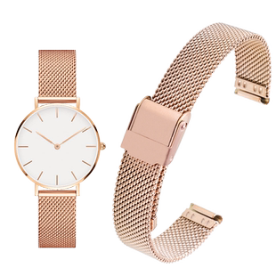 适用dw手表带男女米兰尼斯编织网带不锈钢28|32|36|40mm金属表带