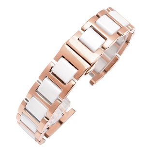 适配飞亚达心弦手表带罗西尼 天王 MK卡西欧男女凹口精钢陶瓷表链