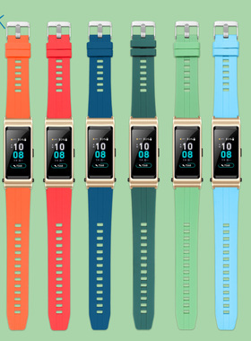 适配华为手环B5硅胶手表带 男女B6 b3运动版黑色凸口橡胶表带16mm