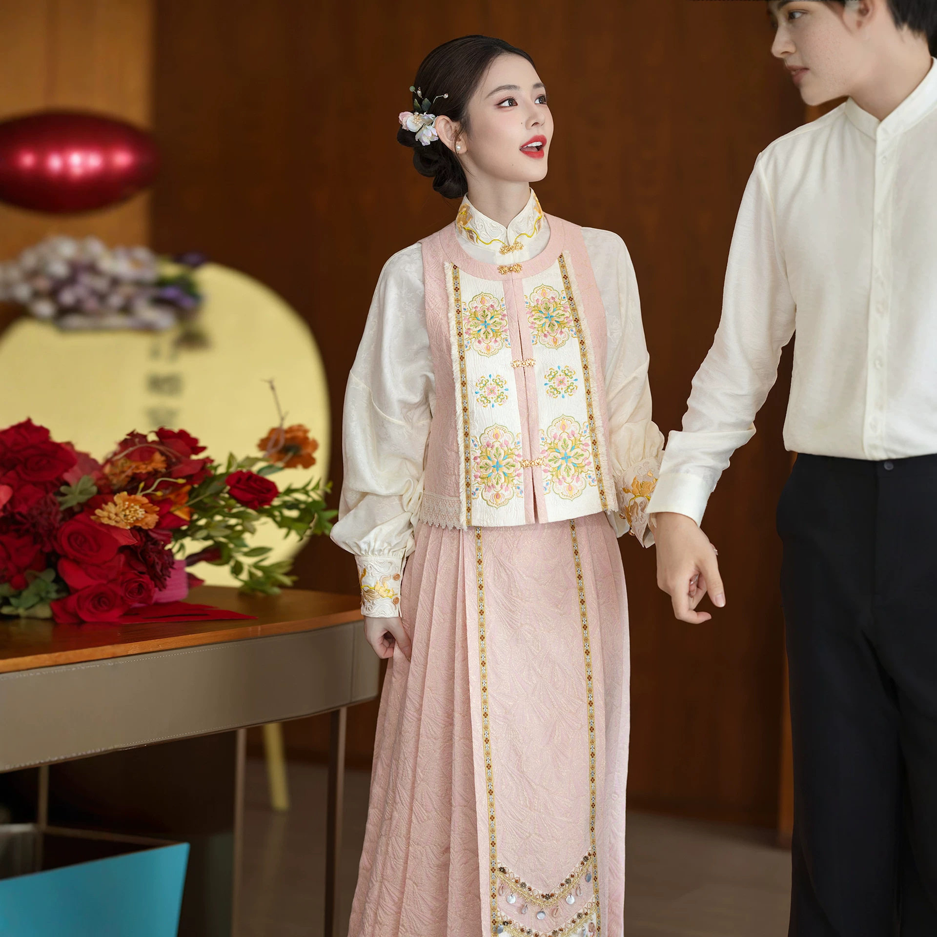 新中式马面裙套装出门服2026新款国风敬酒服订婚礼服可日常