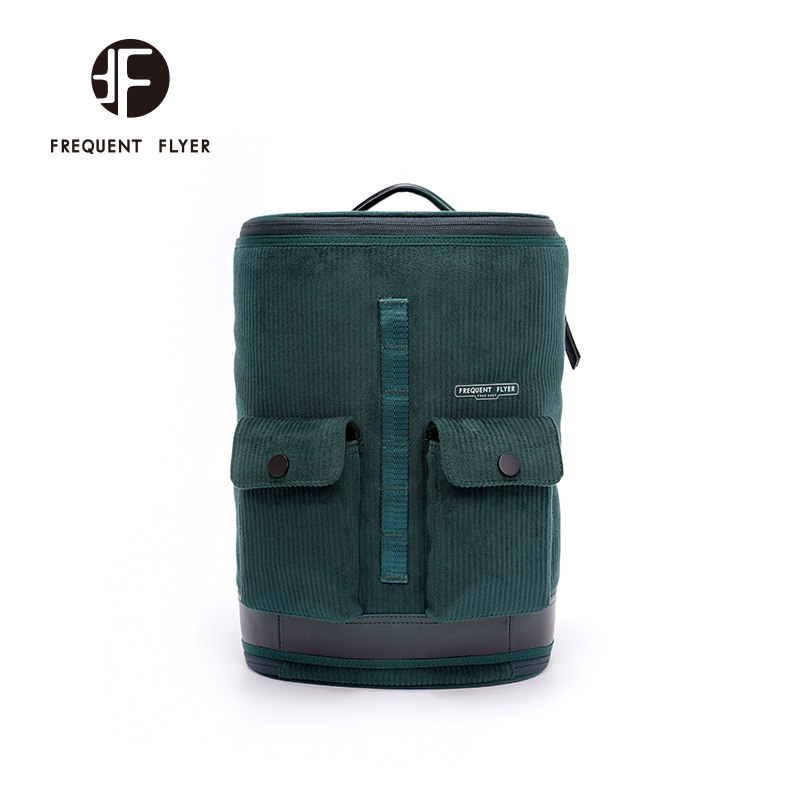 frequent flyer/飞行常客香港潮牌时尚灯芯绒系列男女双肩背包