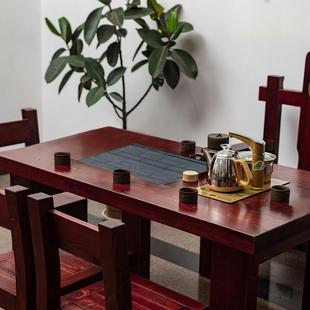 老船木功夫茶台一体套茶桌椅组合茶几新中式 实木办公室客厅茶艺桌