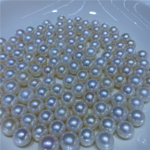 媲美akoya天然淡水珍珠白透粉天女级裸珠定制diy散珠颗粒正圆强光