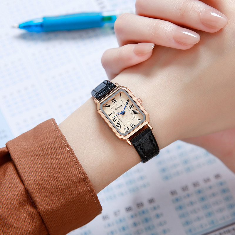 手表女款轻奢小众方形上班族学生初高中机械石英表2025新款ins风