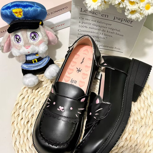 熊抱社制服鞋动物派对jk比特学院lolita日系百搭学生单鞋小皮鞋