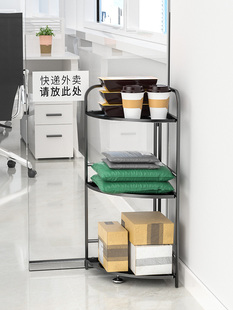 家门口快递外卖置物架多层货架收纳架入户门外电梯口走廊小件家用