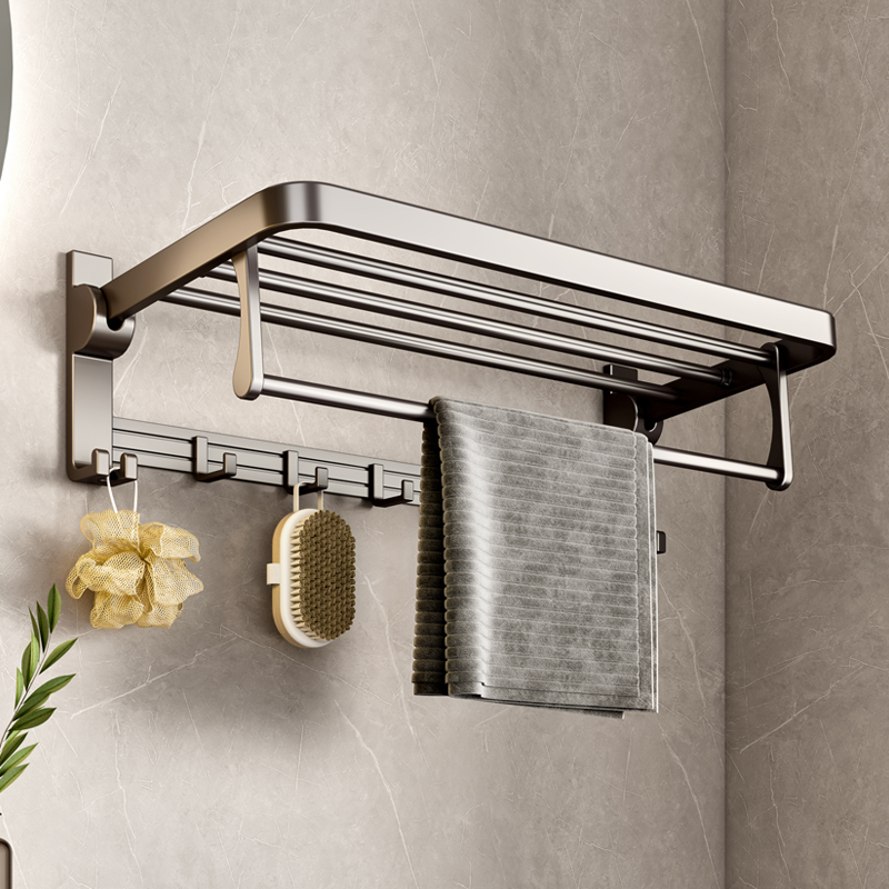 北欧风枪灰色简约浴巾架