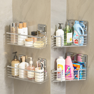 卫生间置物架三角置物架洗漱台免打孔不锈钢套件洗手盆收纳架