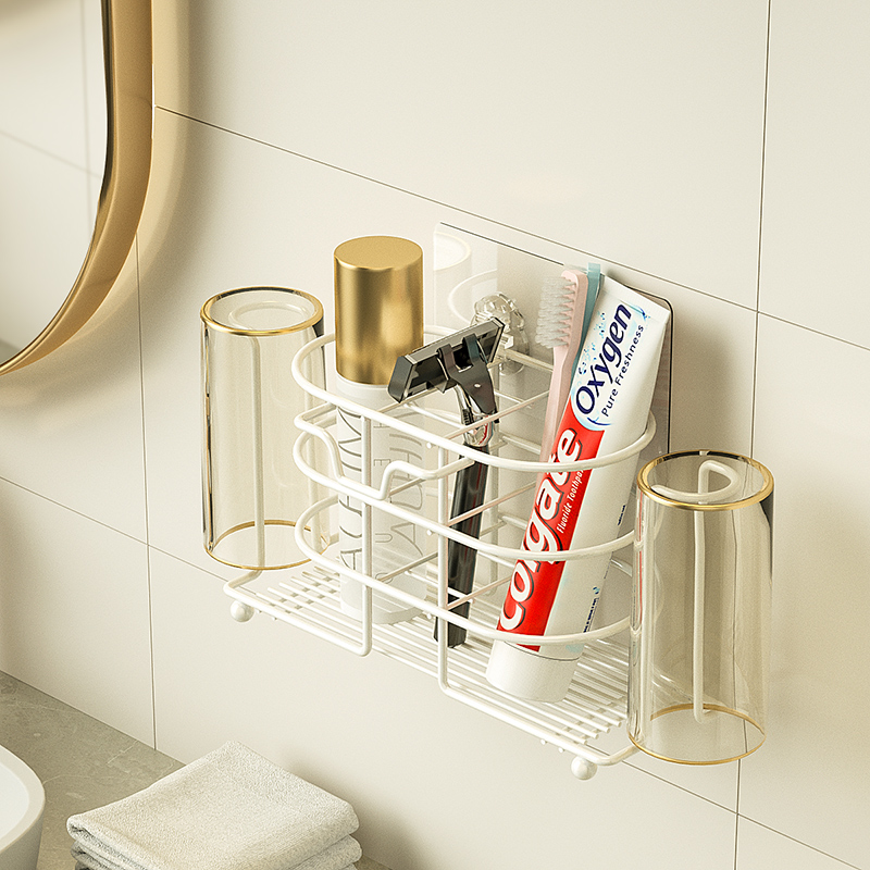 日式白色不锈钢置物架