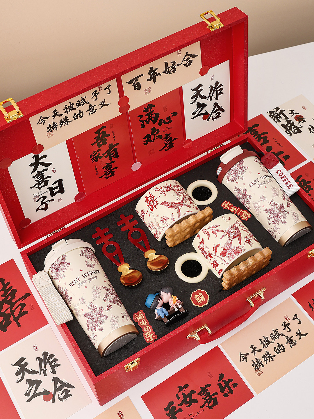 结婚礼品送新人新娘特别的新婚礼物送闺蜜朋友高级实用保温杯套装