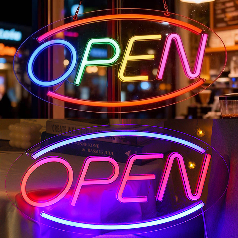 led霓虹灯宿舍ins网红小彩灯房间卧室背板open发光装饰布置字母灯