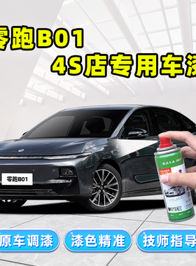 零跑B01补漆笔车漆自喷漆星河银天幕灰苔原灰金属黑蓝色紫色粉色