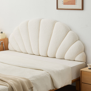 贝壳床头软包靠背无床头靠垫儿童床靠墙奶油风软垫榻榻米大靠背枕