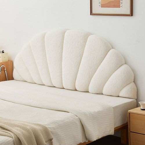 贝壳床头软包靠背无床头靠垫儿童床靠墙奶油风软垫榻榻米大靠背枕