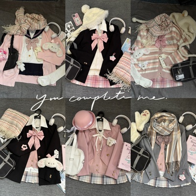 原创JK学院风套装叠穿