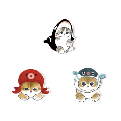 漫盒万代鲨鱼猫造型透明夹子