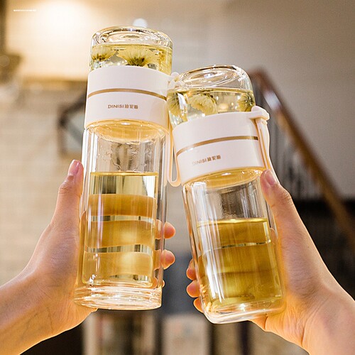 2023茶水便携玻璃杯茶水分离