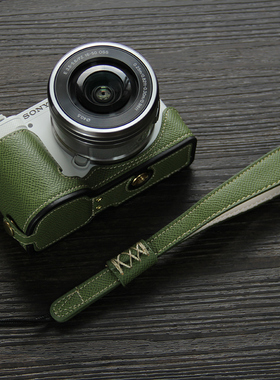 适用索尼zve10 2代相机套A6400/A6100相机包斜纹A7C2/A7CR皮套 A6700半套底座ZV-E10