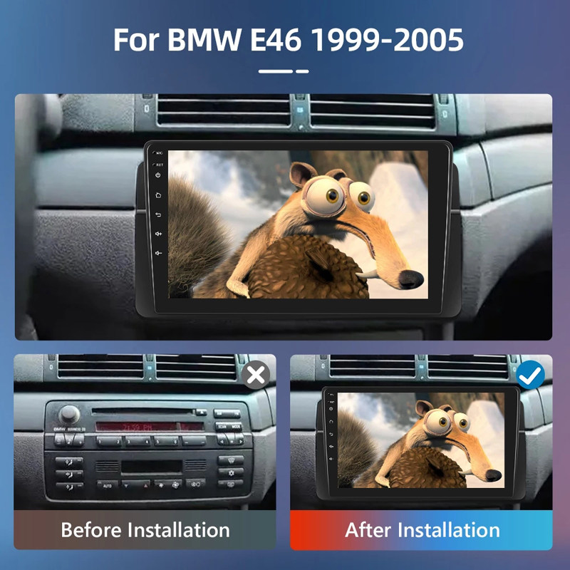 9寸大屏适用于宝马3系E46 M3 320i 325i安卓Carplay中控车载导航