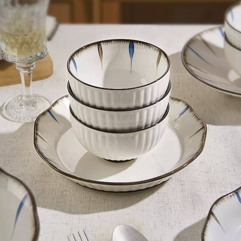 蓝和日式吃米饭碗小碗高颜值家用