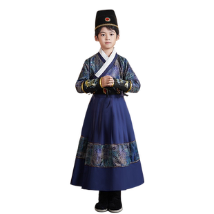 儿童古装汉服男童锦衣卫飞鱼服霸气男女孩表演服侠客书生演出服