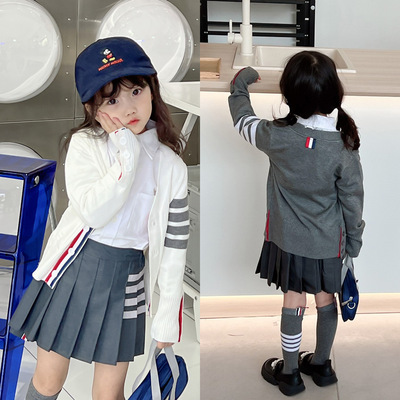 TB百褶裙女童半身裙春秋高腰洋气