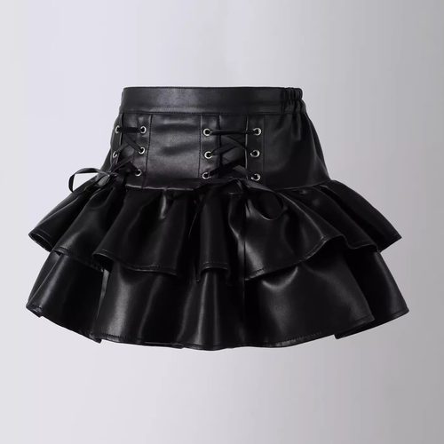 女童爵士舞皮裙女团演出服装潮