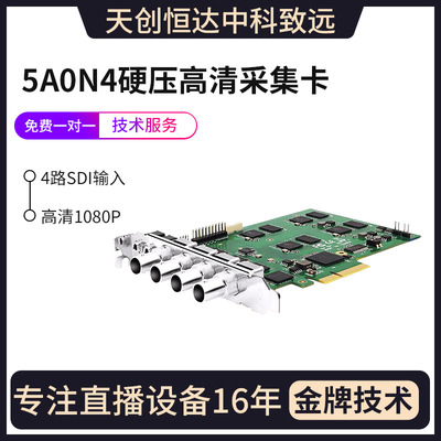 天创恒达TC 5A0N4视频采集卡4路SDI直播导播台高清录制多路1080P