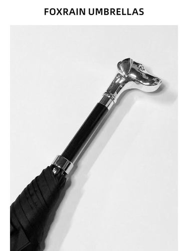 Foxrain覆古贵族伞狗头猎犬长柄商务伞男士大木柄定制礼物经典