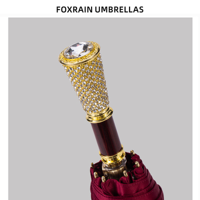 foxrain英式复古女伞三折权杖满天星镶钻伞高级感轻奢定制
