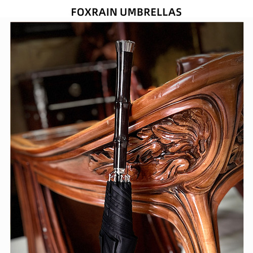 foxrain高档黑檀木复古长柄伞