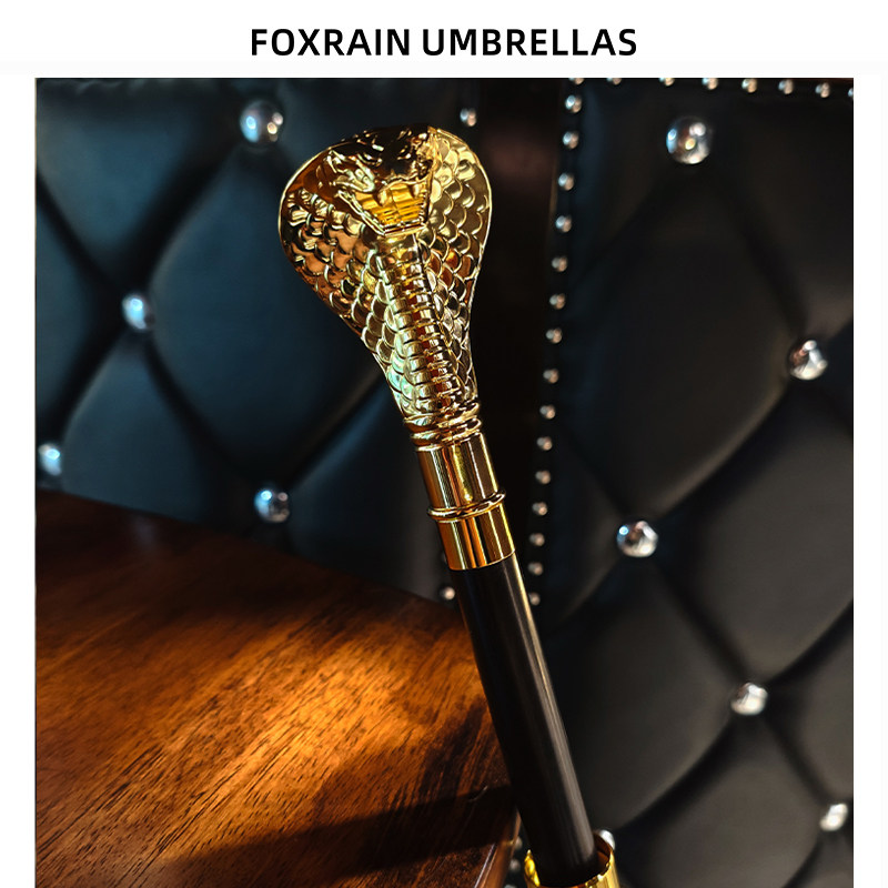 foxrain直杆复古眼镜蛇长柄伞