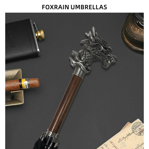 foxrain复古经典龙头长杆伞