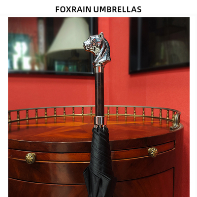 foxrain英式复古豹子头雨伞长柄大号贵族直杆伞高端定制高级礼品