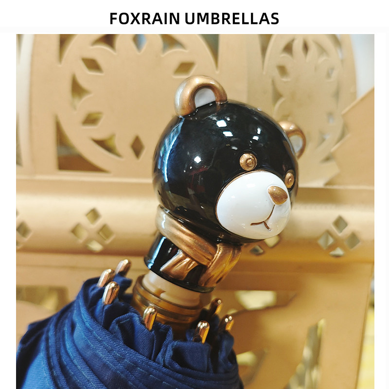 foxrain小熊可爱太阳伞女生晴雨两用防晒伞遮阳便捷折叠防紫外线