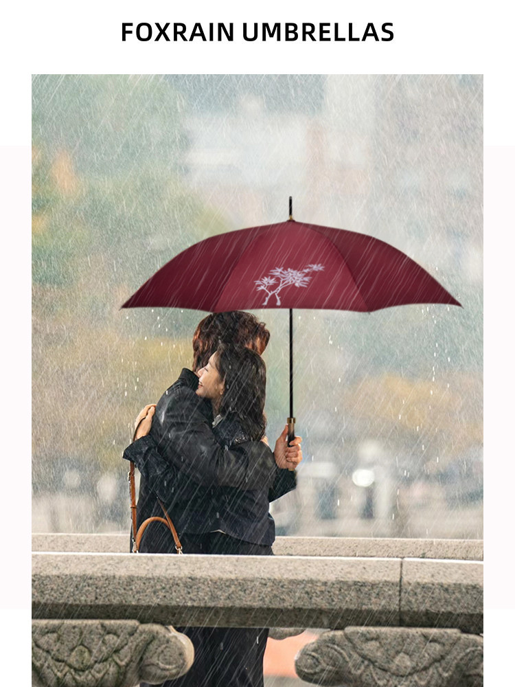 thumbnail for Foxrain High-End Long-Handled Sunshade Straight Umbrella with Nine-Tailed Fox Embroidery, High-End Li Dongxu Same Style Umbrella