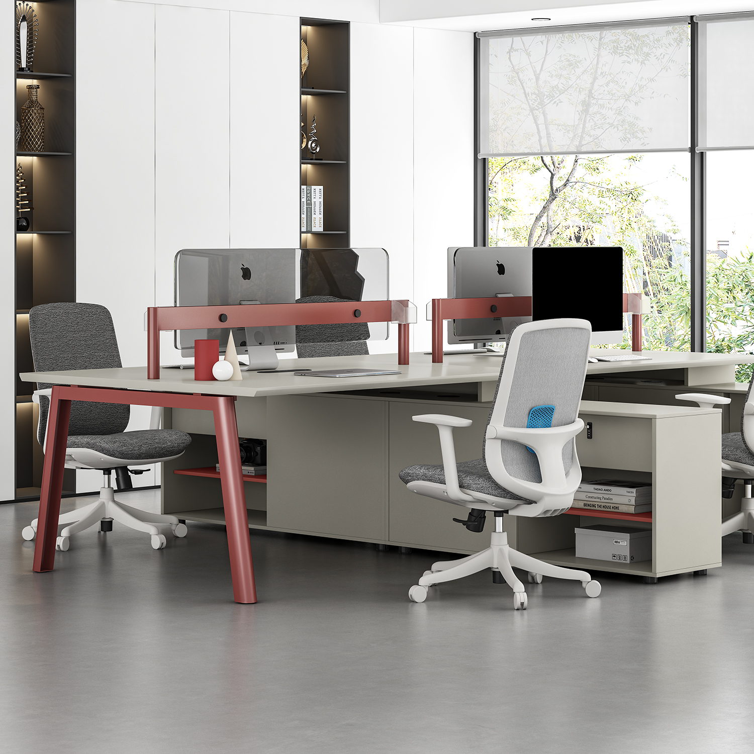 捷奥双人工作位员工电脑桌办公家具支持定制屏风办公桌椅组合简约