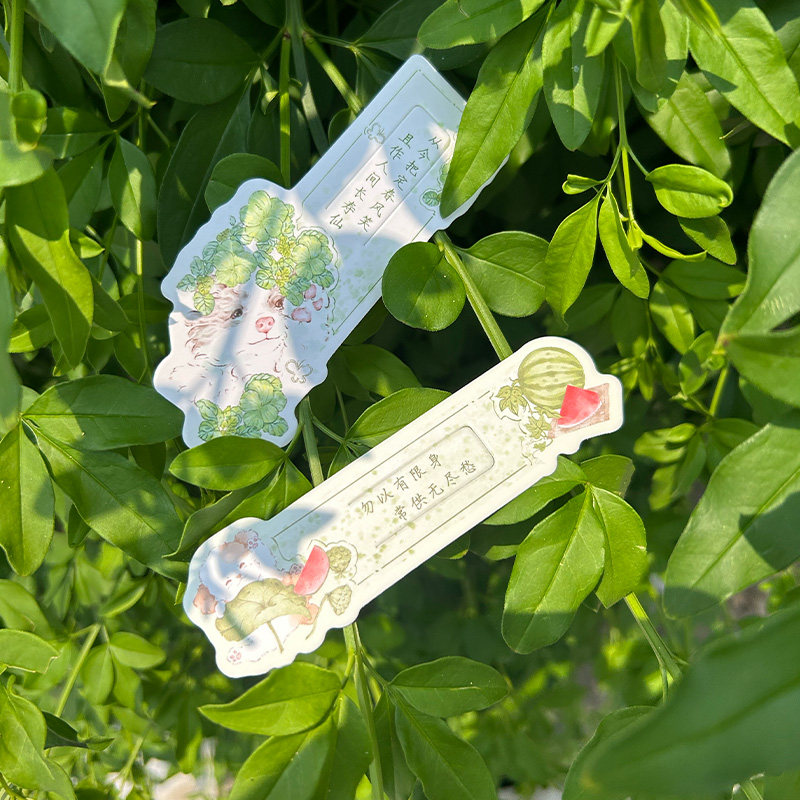 开卷有益【吉言书签】基地猫猫狗狗主题正能量吉祥话10色书签便签