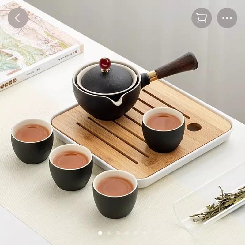 金镶玉梦匣茶舍旋转泡茶壶2025新款茶水分离新中式逍遥壶功夫茶具