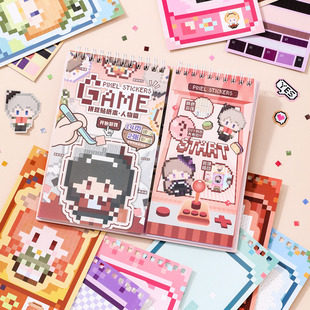 小槑同学 拼拼乐!拼豆游戏机贴纸本拼豆贴纸豆豆本卡通贴纸儿童女孩拼豆图纸一整本贴纸网红爆款迷你豆豆本