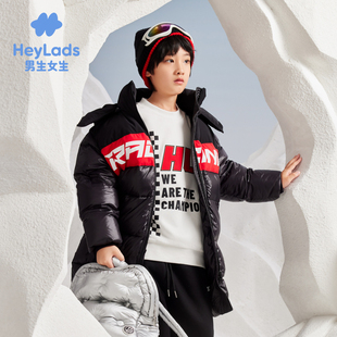 男生女生男大童时尚字母连帽羽绒服NCYAJ43037A