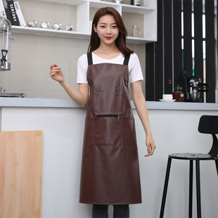 餐饮专用皮围裙防水防油厨房软皮质男女夏季 宠物店食堂水产工作服