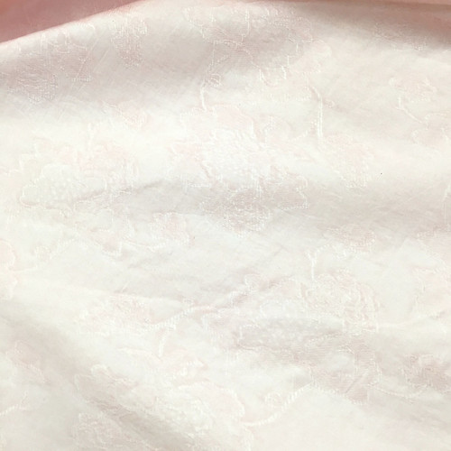 一米价 浅粉色底艺术花纹图案天丝棉面料 夏季 连衣裙 服饰 布料