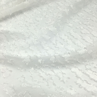 一米价 纯白色底碎片剪花图案雪纺面料 夏季 连衣裙 服饰 布料
