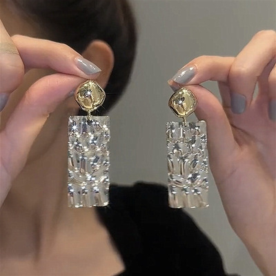 褶皱几何流苏耳坠欧美气质轻奢高级感耳环新款创意质感耳饰女