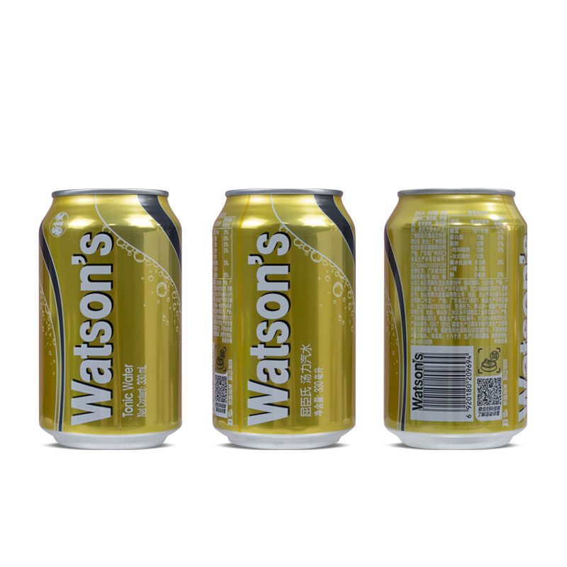 屈臣氏苏打水金汤力柠檬草干姜香草海盐莫吉托6罐装网红含气饮料