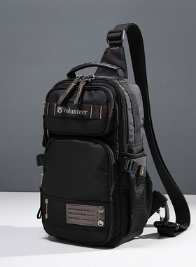 华朗迪尔大容量单肩包男胸包男夏季斜挎包男牛津布背包户外帆布包