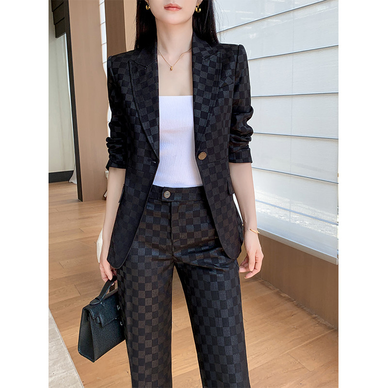 2026新款高级感黑色西装套装女秋冬气质女神范职业装休闲西服外套