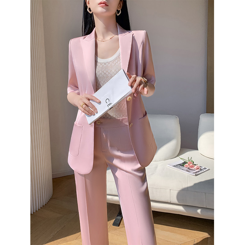 时尚西装套装女2026夏新款百搭显瘦修身通勤OL气质高级感职业西服